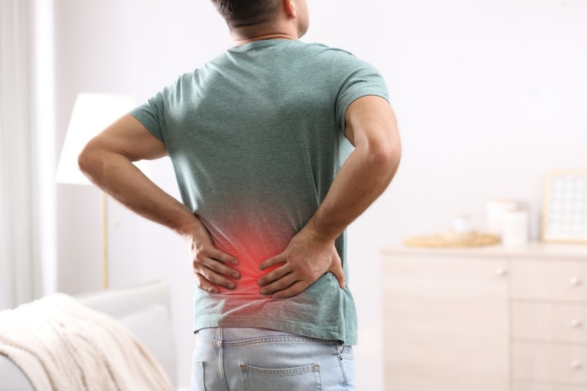A man with back pain